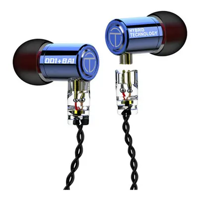 (Blue, Without Mic) Dynamic Driver In Ear Earphone Metal Sport Headset With QDC 3.5MM Cable for 