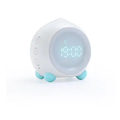 (White, Bluetooth Type) Mini LED Digital Voice Control Creative Alarm Clock Smart Speaker Multi-