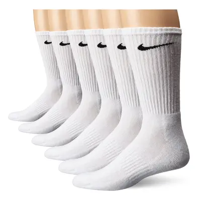 NIKE Unisex Performance cushion crew Socks with Band (6 Pairs) WhiteB