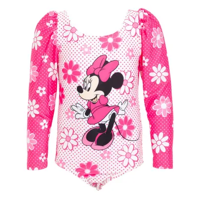 Disney Minnie Mouse Big Girls One Piece Bathing Suit Floral Pink