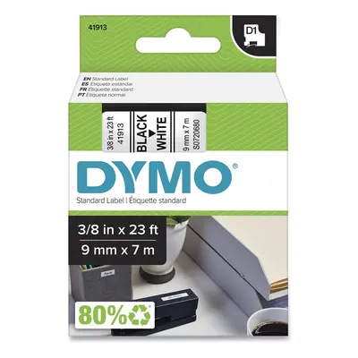 DYMO D1 High-Performance Polyester Removable Label Tape 0.37"" X Ft Black On White