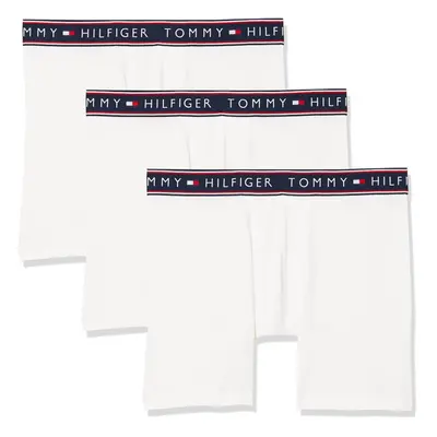 Tommy Hilfiger mens Cotton Stretch Multipack Boxer Briefs White Medi