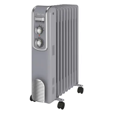 Swan Retro Finned SH60010GRN Oil Filled Radiator 2000W - Grey