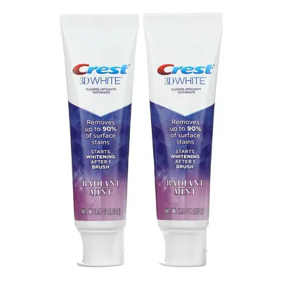 Crest, 3D White, Fluoride Anticavity Toothpaste, Radiant Mint, Pack