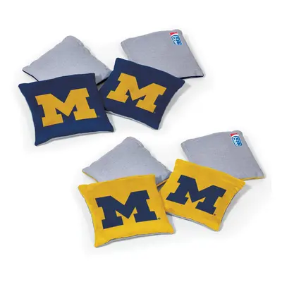 Wild Sports NCAA Michigan Wolverines 8pk Dual Sided Bean Bags Team Co