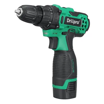 (Two Batteries, US Plug) 18V 1500mAh Cordless Drill Rechargeable Speed Electric Drill