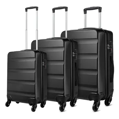 (19/24/28 inch ) Black Expandable ABS Hard Shell Suitcase TSA Lock Double Wheels