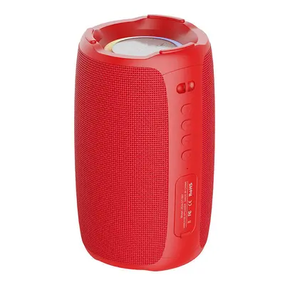 (Red) Bluetooth Speaker Portable Speaker Double Bass Diaphragm RGB Light TWS TF Card AUX Wireles