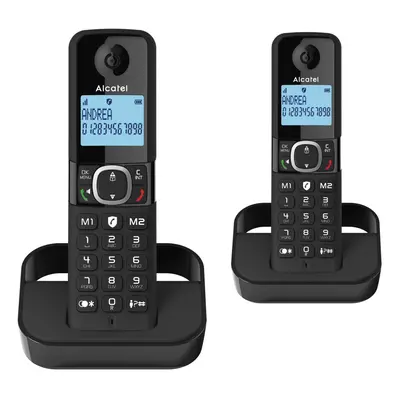 Alcatel F860 Duo, full featured Cordless Phone, Twin Pack, Black