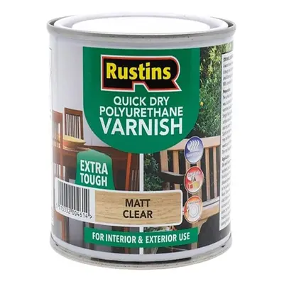 Rustins Quick Dry Polyurethane Varnish Extra Tough Matt Clear Litre