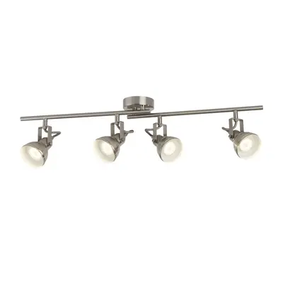 Searchlight Focus Lights Satin Silver Industrial Ceiling Spotlight Split-Bar