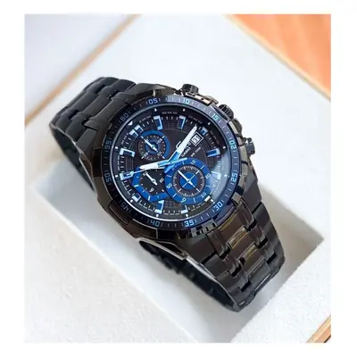 CASIO EDIFICE MENS WATCH BLACK STRAP BLUE DIAL EFR-539BK-1A2V