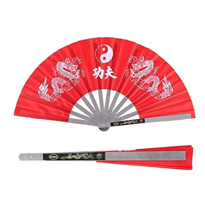 Nikou Chinese Kung Fu Tai Chi Handheld Fan, Stainless Steel Tai Chi Fan Fitness Kung Fu Fan Mart