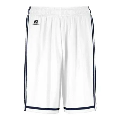 Russell 4B2VTM.WNA.M Adult Legacy Basketball Shorts, White & Navy - Medium