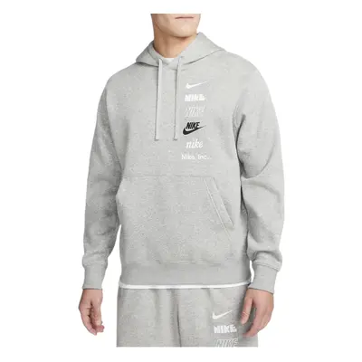 (Grey, L) NIKE DX0783 Mens Fleece Hoodie