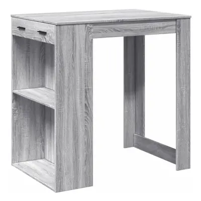 vidaXL Bar Table Kitchen Pub Table Bistro Table Grey Sonoma Engineered Wood