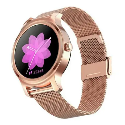 (Gold-Stainless steel) Full Round Touch Custom Dial Bluetooth Call Blood Pressure Voice Assistan