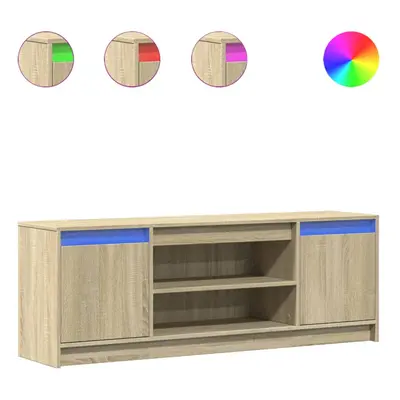 (sonoma oak, 139.5 x x cm) vidaXL TV Cabinet with LED TV Stand TV Unit Media Cabinet Engineered 