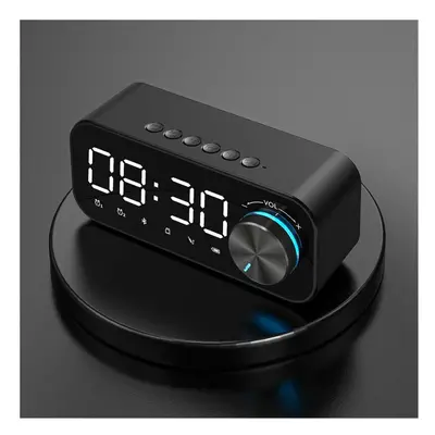 (Black) Bluetooth Subwoofer Music Player Speaker Alarm Clock With FM Radio Broadcast And Dual Al