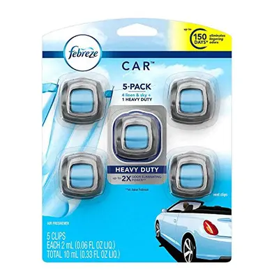 Febreze Car Air Freshener, Set of Clips, Linen & Skyup to Days (Packaging May Vary)