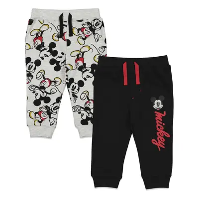 Disney Mickey Mouse Infant Baby Boys Pack Drawstring Pants Black and