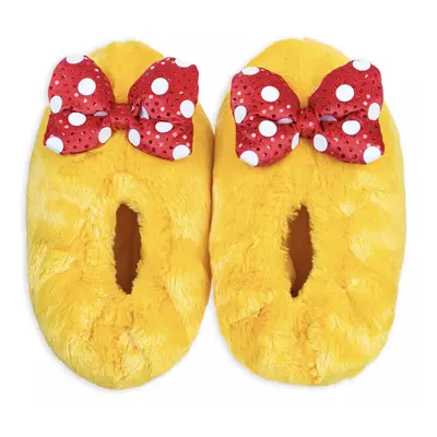 Disney Women's Minnie Mouse Plush Slippers Yellow Small