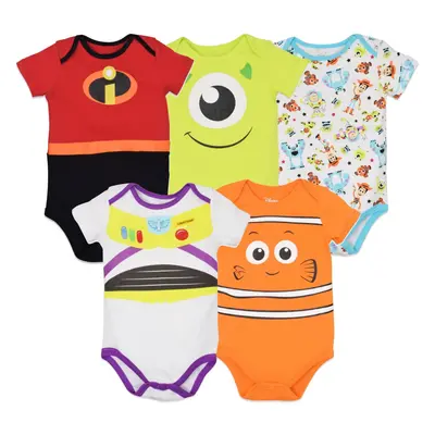 Disney Pixar Newborn Baby Boys Pack Bodysuits Newborn