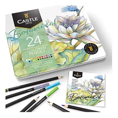 Castle Arts Themed Coloured Pencil Set in Tin Box, perfect colours for âBotanical' Art. Featur