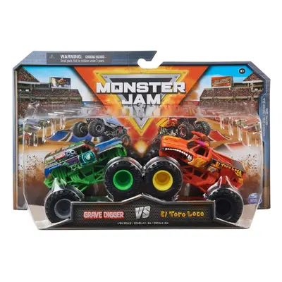 Monster Jam Official Grave Digger Vs. El Toro Loco Die-Cast Monster Trucks 1:64 Scale Kids Toys 