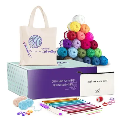 CraftBud Piece Crochet Kit for Beginners Adults and Kids, Small Crochet Set with Crochet Hooks S