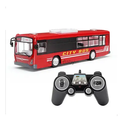 (Red RC BUS) RC Car Channel 2.4G Remote Control Bus City Express High Speed One Key