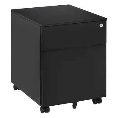 Vinsetto Mobile File Cabinet Steel Lockable w/ Pencil Tray for A4, Letters Black