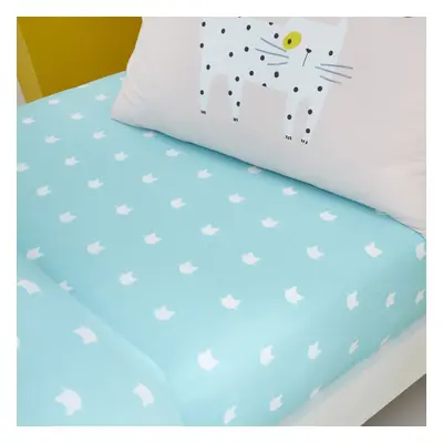 (Double) Catherine Lansfield Kids Cute Cats Easy Care Inch Deep Fitted Sheet