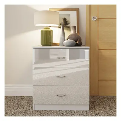 (White) High Gloss Drawer Chest Of Drawers