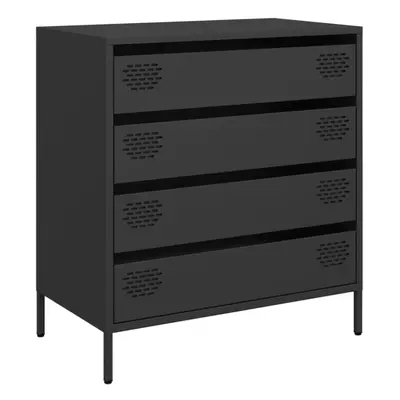 (black) vidaXL Sideboard Side Cabinet Storage Cupboard Highboard Cold-rolled Steel