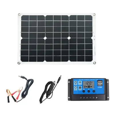 (with 30A controller) 18W Solar Panel Dual 5V/12V USB With 12V/24V 30A Solar Charge Controller L