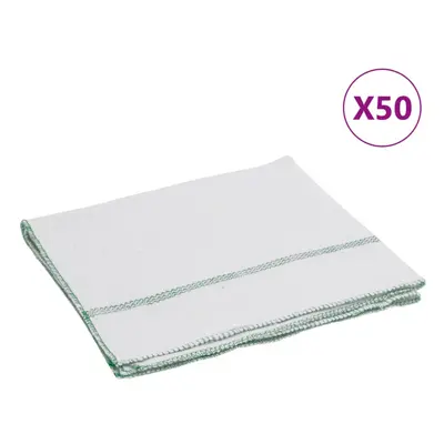 vidaXL Floor Cloths pcs White with Green Stripes 50x60 cm