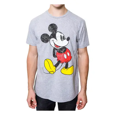 Disney Mickey Mouse Classic Distressed Standing T-Shirt(MD Grey Heath