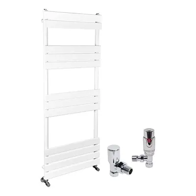 (White, x 600mm) WarmeHaus Designer Bathroom Flat Panel Heated Towel Rail Radiator Ladder Rad wi