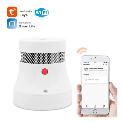 Smart Smoke Detector WiFi Smoke Sensor Networked Smoke Alarm Work with Smart Life Tuya APP