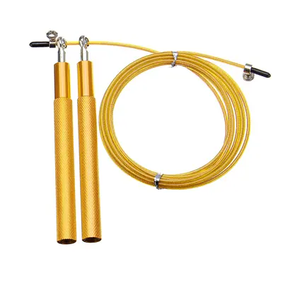 (Gold) Aluminum Speed Rope Jumping Sports Fitness Exercise Skipping Rope Cardio Cable