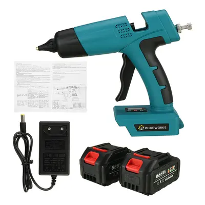 (Two Batteries) 688VF 2000W Hot Melt Glue Guns Cordless Rechargeable Hot Glue Applicator Home Im