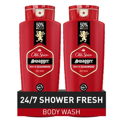 Old Spice Body Wash for Men 24/7 Shower Fresh with Lasting Scent Red Collection Swagger with Ced