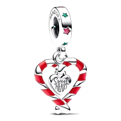 Pandora Double Sugar Rod Heart Christmas Charm Pendant 792822C01