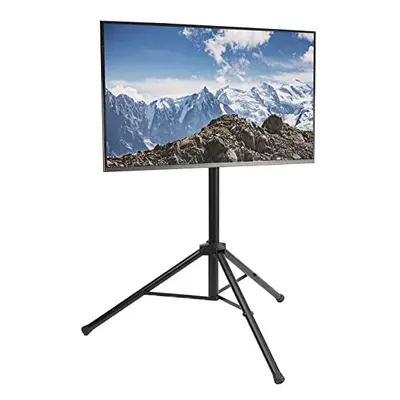 Tripod to inch LCD LED Flat Screen TV Display Floor Stand, Portable Height Adjustable Mount, Bla