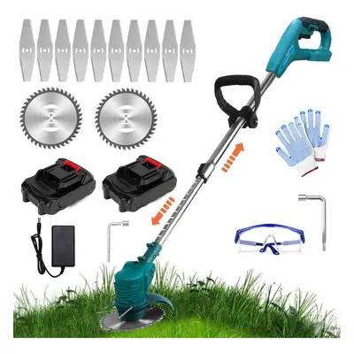 Cordless Grass lawn Trimmer Strimmer Edger Cutter 2x Battery+Charger