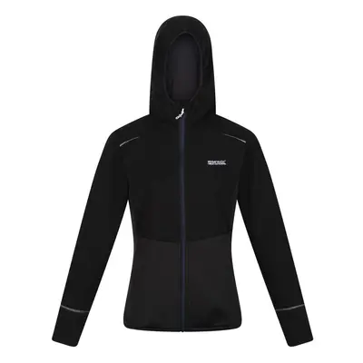 (18 UK, Black) Regatta Womens/Ladies Textured Fleece Full Zip Hoodie