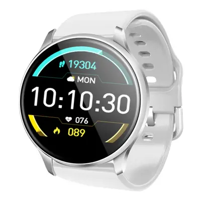 (White-Silicone) IPS Full Touch Sports Mode Music Control Weather Blood Oxygen Monitor Smart Wat