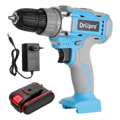 (One Battery EU Plug) 1200rpm 1.5AH Electric Drill Wood Drilling Screwdriver Woodworking Tool wi