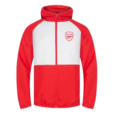 (White/Red, Years) Arsenal FC Boys Jacket Shower Windbreaker Kids OFFICIAL Football Gift